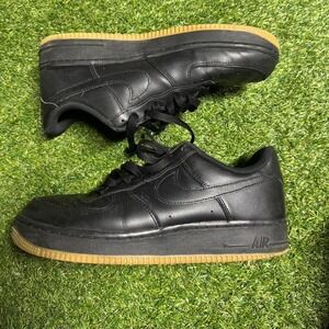 Nike Air Force 1 Low '07 Black Gum Brown Mens Sz 8.5 DZ4404-001 Sneakers Shoes‎